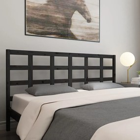 Cabeceira de cama 205,5x4x100 cm pinho maciço preto