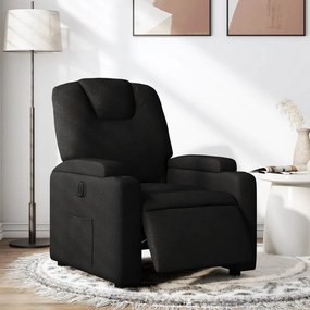 vidaXL Poltrona elétrica reclinável tecido preto