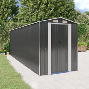 Abrigo de jardim 192x606x223 cm aço galvanizado antracite