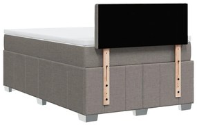 Cama boxspring c/ colchão 120x190cm tecido castanho-acinzentado