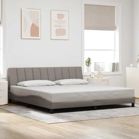 vidaXL Estrutura de cama sem colchão Hanko 200x200 cm tecido cinzento-acastanhado
