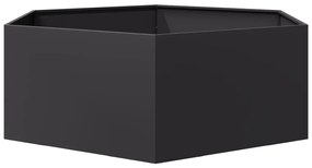 Vaso/floreira de jardim hexagonal 138x120x45 cm aço preto