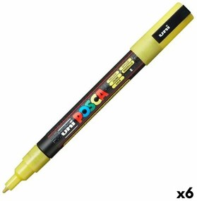 Marcador Posca PC-3ML Purpurina Amarelo 6 Unidades