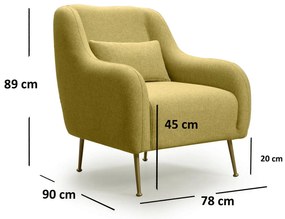 Cadeira Wing Sevilla – Amarela – 78 cm x 90 cm x 89 cm