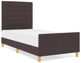 Cama vidaXL Marrom Escuro 90x200 cm Tecido