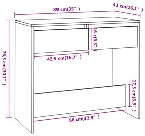 Mesa consola 89x41x76,5 cm derivados de madeira carvalho sonoma