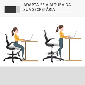 Cadeira de Escritório com Suporte Lombar 59x65x110-122 cm Cinza Claro