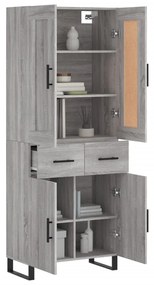 Armário alto 69,5x34x180 cm derivados de madeira sonoma cinza