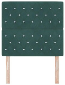 Cabeceira LED Verde Escuro 90 cm em Veludo