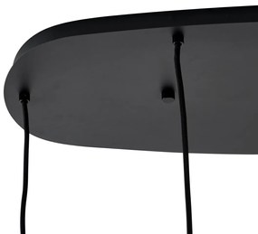 Candeeiro suspenso moderno preto com vidro fumado 5-luzes - Sheena