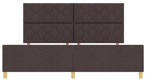 Cama vidaXL em Castanho Escuro, 200x200 cm, Tecido