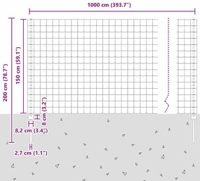 Cerca Euro com 10 Postes U Cinza 1,5x10 m Aço