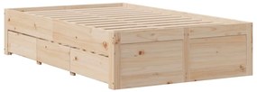 Cama sem colchão com gavetas 135x190 cm madeira de pinho maciça