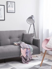 Sofá-cama de 3 lugares em tecido cinzento LUCAN Beliani