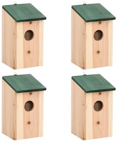 vidaXL Casas para pássaros 4 pcs madeira 12x12x22 cm