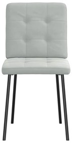 Cadeiras de jantar 4 pcs veludo cinzento-claro
