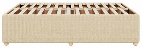 Estrutura de cama sem colchão 160x200 cm tecido cor creme