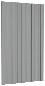 Painéis de telhado 36 pcs 80x45 cm aço galvanizado cinzento