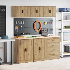 vidaXL Armários de garagem 6 pcs madeira processada carvalho artisiano