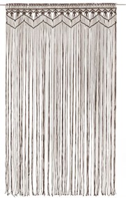 Cortina em macramé 140x240 cm algodão cinzento-acastanhado
