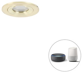 LED Spot inteligente embutido dourado redondo IP44 incluindo WiFi GU10 - Xena Moderno