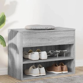 Banco sapateira 60x30x45cm derivados de madeira cinzento sonoma