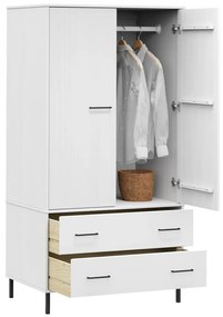 Roupeiro c/ pernas metal 90x55x172,5 cm madeira OSLO branco