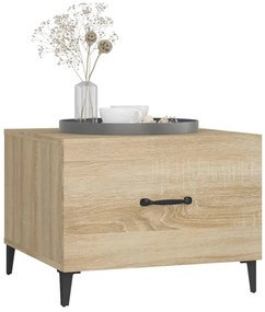 Mesas de centro com pernas de metal 2 pcs 50x50x40 cm sonoma