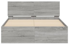 Estrutura de cama com cabeceira 120x200 cm cinzento sonoma