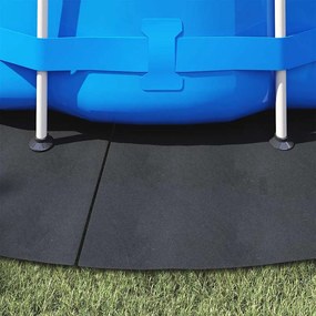 Tapete de Fundo para Piscina Preto Ø428 cm, Tecido Não Tecido, Redondo