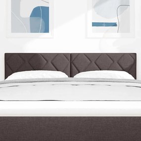 Cabeceira com Design de Blocos de Diamante Marrom Escuro, 160 cm de Te