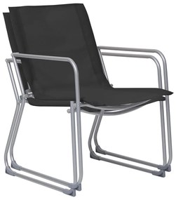 4 pcs conjunto lounge para jardim tecido e aço preto