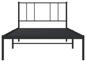 Estrutura de cama com cabeceira 107x203 cm metal preto