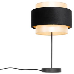 Candeeiro de mesa moderno preto com dourado - Elif Moderno