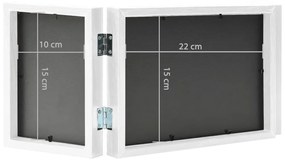 Moldura com três dobras 22x15 cm+2x(10x15 cm) branco