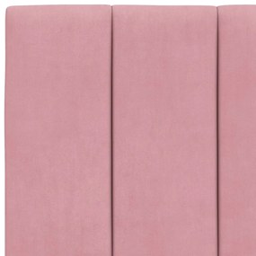 Estrutura de cama c/ cabeceira 90x200 cm veludo rosa