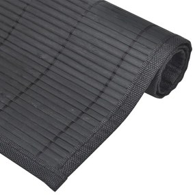 Individuais de mesa em bambu 6 pcs 30 x 45 cm preto