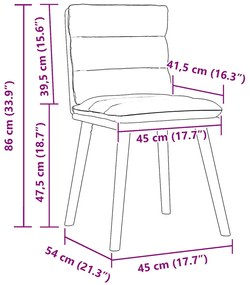 Cadeiras de jantar 2 pcs tecido cinza nuvem