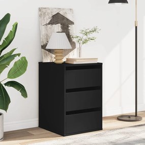 Cómoda com 3 Gavetas - 40x41x58 cm - derivados de madeira - preto