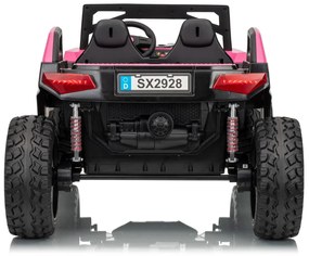 Buggy elétrico para Crianças 24V 2 Lugares RTR Monster Speed ​​4x4, Rodas Espuma EVA, assento couro ecológico Rosa