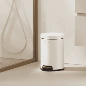 Cesto Lixo Casa Banho com 3 litros de capacidade e tampa com fecho suave 22,4 x 17,3 x 25,4 cm Branco