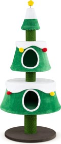 Árvore para Gatos Altura: 156, Design de Natal com Cinco Níveis, Verde