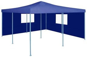vidaXL Tenda dobrável com 2 paredes laterais 5x5 m azul