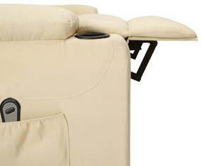 Poltrona reclinável elétrica tecido cor creme