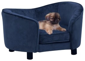 Sofá para cães 69x49x40 cm pelúcia azul