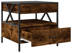 Mesa de centro luzes LED Infinity 50x50x51 cm carvalho fumado