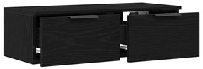 Armário de Parede de Carvalho Preto 68x30x20 cm Feito de Madeira de En