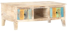 Mesa de centro 100x55x40 cm madeira de acácia áspera