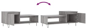 Mesa de centro 100x50x45 cm derivados madeira cinzento sonoma