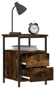 Mesa cabeceira 34x35,5x50 cm derivados madeira carvalho fumado